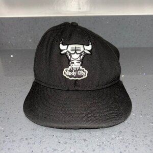 New Era 5950 Men Women Cap Chicago Windy City Bulls Basic Black Fitted Hat 7 1/8